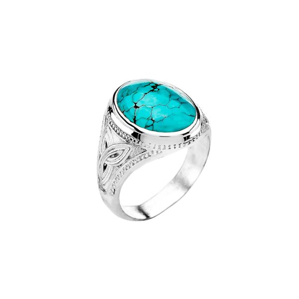 Turquoise Trinity Knot Ring in Sterling Silver