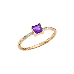 Amethyst Simple Gemstone Ring in 9ct Gold