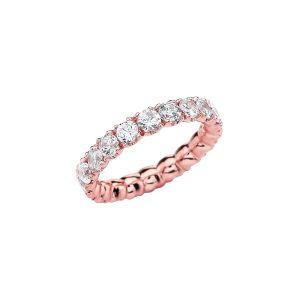 CZ Embellished Endless Love Wedding Ring in 9ct Rose Gold