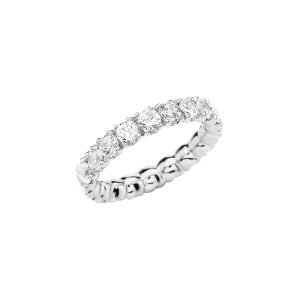 CZ Embellished Endless Love Wedding Ring in 9ct White Gold