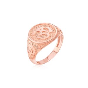 Men's Om Symbol Harmony Ring in 9ct Rose Gold