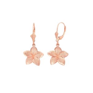 Textured Hawaiian Drop Earrings in 9ct Rose Gold