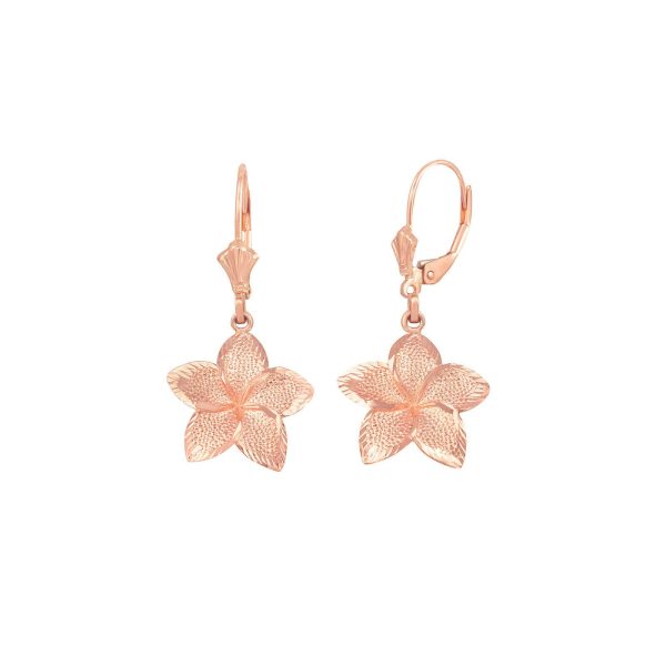 Textured Hawaiian Drop Earrings in 9ct Rose Gold