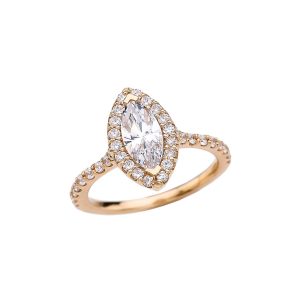 Marquise Cut CZ Engagement Ring in 9ct Gold