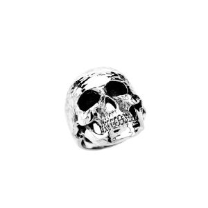 Men's Classic Skull Wide Cast Ring in Sterling Silver