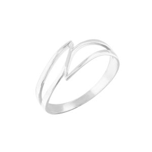 Abstract Outline Ring in 9ct White Gold