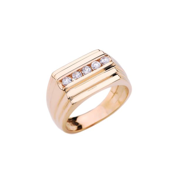 Men's Diamond Channel Ring in 9ct Gold