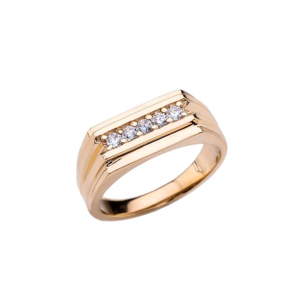 Men's Diamond Bar Ring in 9ct Gold