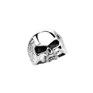 Men's Punisher Skull Wide Cast Ring in Sterling Silver