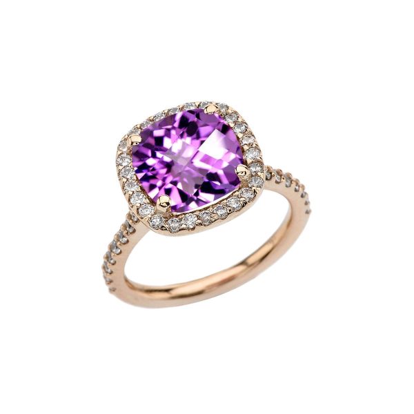 Amethyst Chequerboard Ring in 9ct Gold