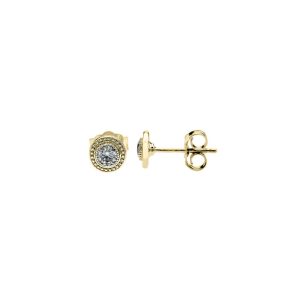 Diamond Mini Detailed Round Stud Earrings in 9ct Gold