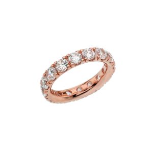 White Topaz Gemstone Eternity Ring in 9ct Rose Gold