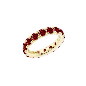 Garnet Ring in 9ct White Gold