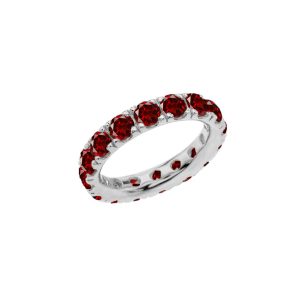 Garnet Gemstone Eternity Ring in 9ct Rose Gold