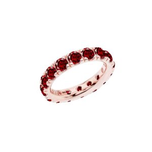 Garnet Gemstone Eternity Ring in 9ct White Gold