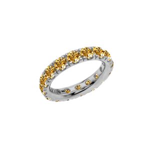 Citrine Gemstone Eternity Ring in 9ct Rose Gold