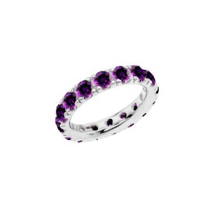 CZ Gemstone Eternity Ring in Sterling Silver