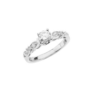 CZ Engagement Ring in 9ct White Gold