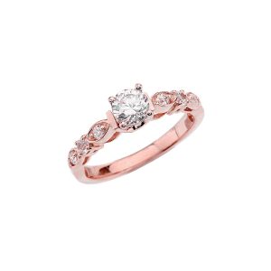 CZ Engagement Ring in 9ct Rose Gold