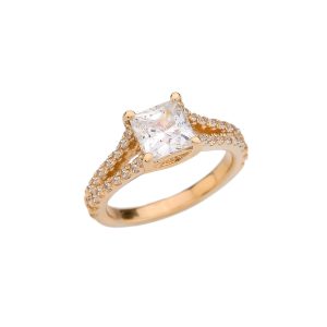 Diamond Double Band Engagement Ring, 2.5 ct in 9ct Gold