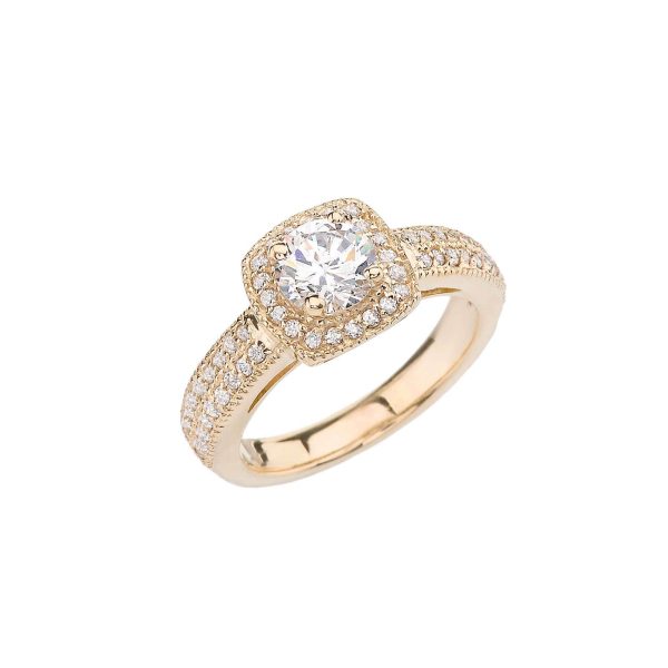 White Topaz Divine Halo Wide Band Ring in 9ct Gold