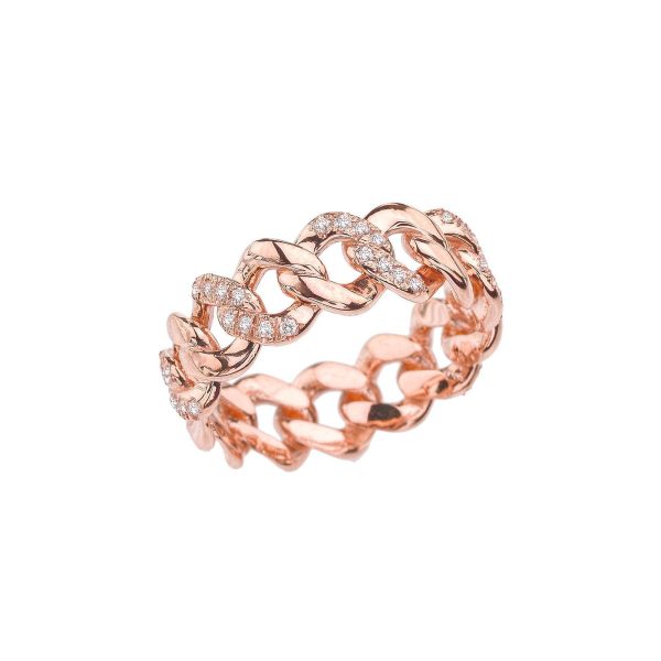 Diamond Cuban Ring in 9ct Rose Gold