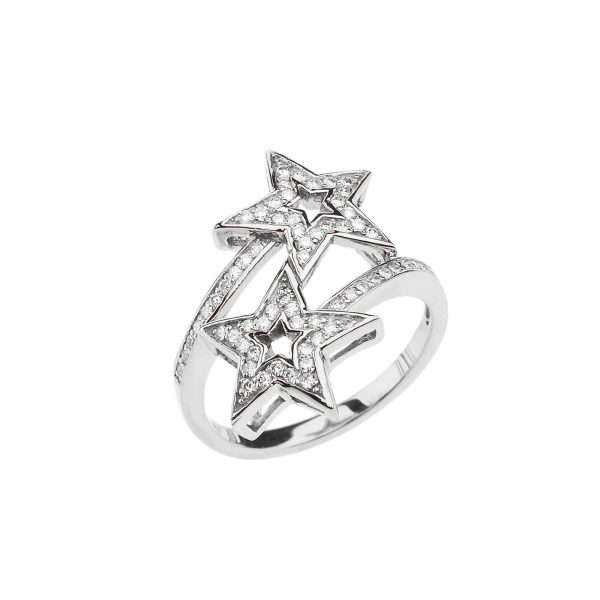 Diamond Statement Starry Eyes Ring in 9ct White Gold