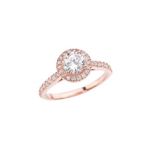 CZ Engagement Ring in 9ct Rose Gold