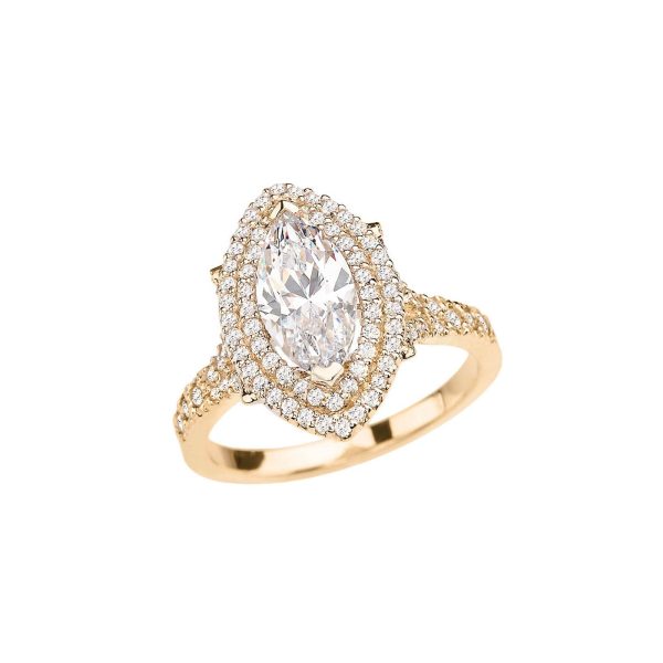 Diamond Double Raw Engagement Ring in 9ct Gold