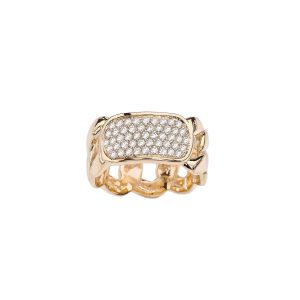 Diamond ID Cuban Ring in 9ct Gold