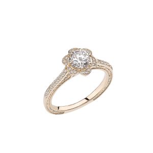 White Topaz Art Deco Halo Ring in 9ct Gold