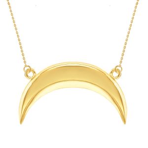 Upside Down Crescent Pendant Necklace in 9ct Gold