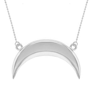 Upside Down Crescent Pendant Necklace in Sterling Silver