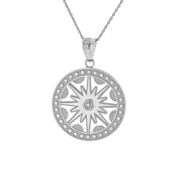 Sun Medallion Pendant Necklace in Sterling Silver