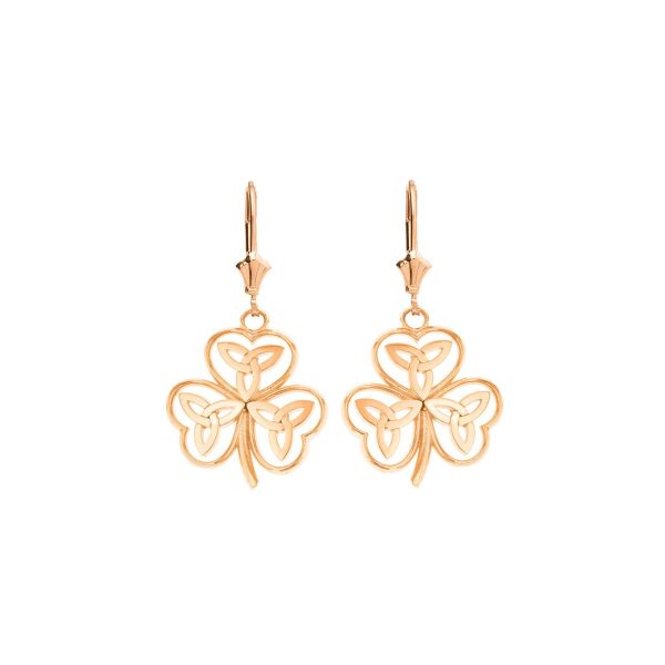 Trinity Knot Shamrock Earrings in 9ct Gold