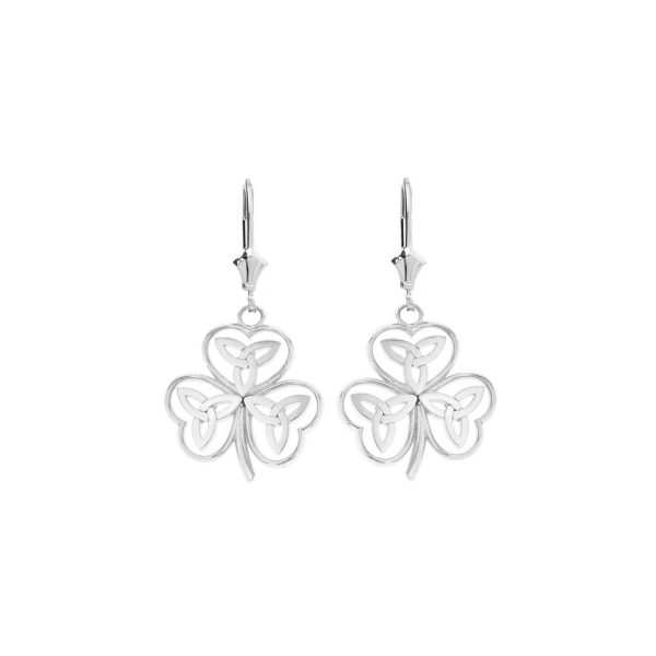 Trinity Knot Shamrock Earrings in Sterling Silver