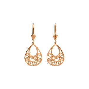 Swirling Drop Earrings in 9ct Gold