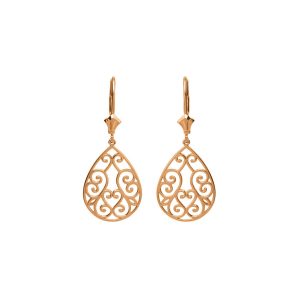 Swirl Heart Earrings in 9ct Gold