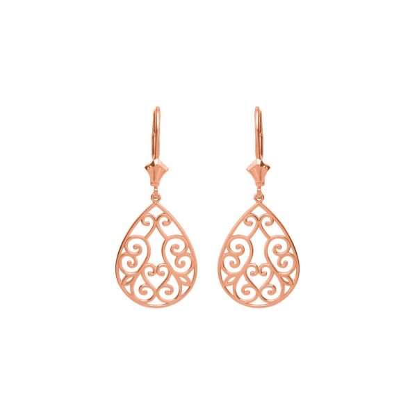 Swirl Heart Earrings in 9ct Rose Gold