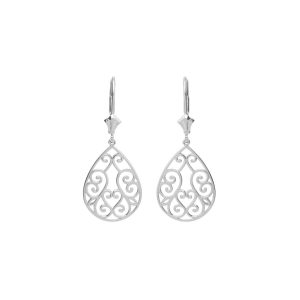 Swirl Heart Earrings in 9ct White Gold