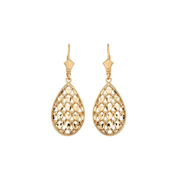 Woven Teardrop Earrings in 9ct Gold