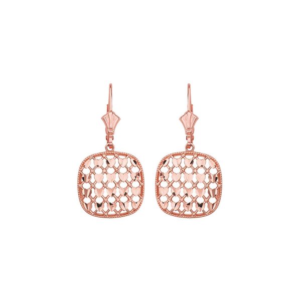 Woven Drop Earrings in 9ct Rose Gold