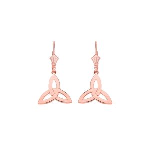 Trinity Knot Drop Earrings in 9ct Rose Gold