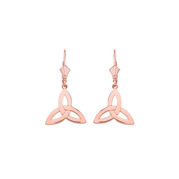 Trinity Knot Drop Earrings in 9ct Rose Gold