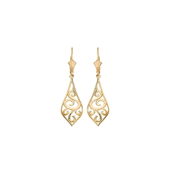 Tribal Drop Earrings in 9ct Gold