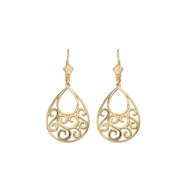 Tree of Life Heart Earrings in 9ct Gold