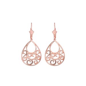 Tree of Life Heart Earrings in 9ct Rose Gold