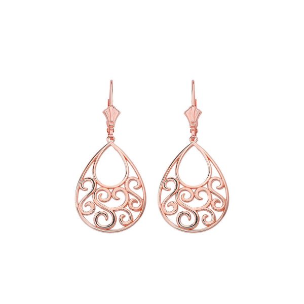 Tree of Life Heart Earrings in 9ct Rose Gold