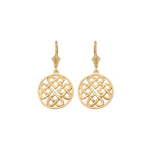 Woven Hearts Circle Earrings in 9ct Gold