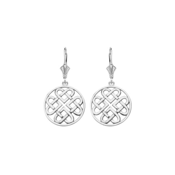 Woven Hearts Circle Earrings in Sterling Silver